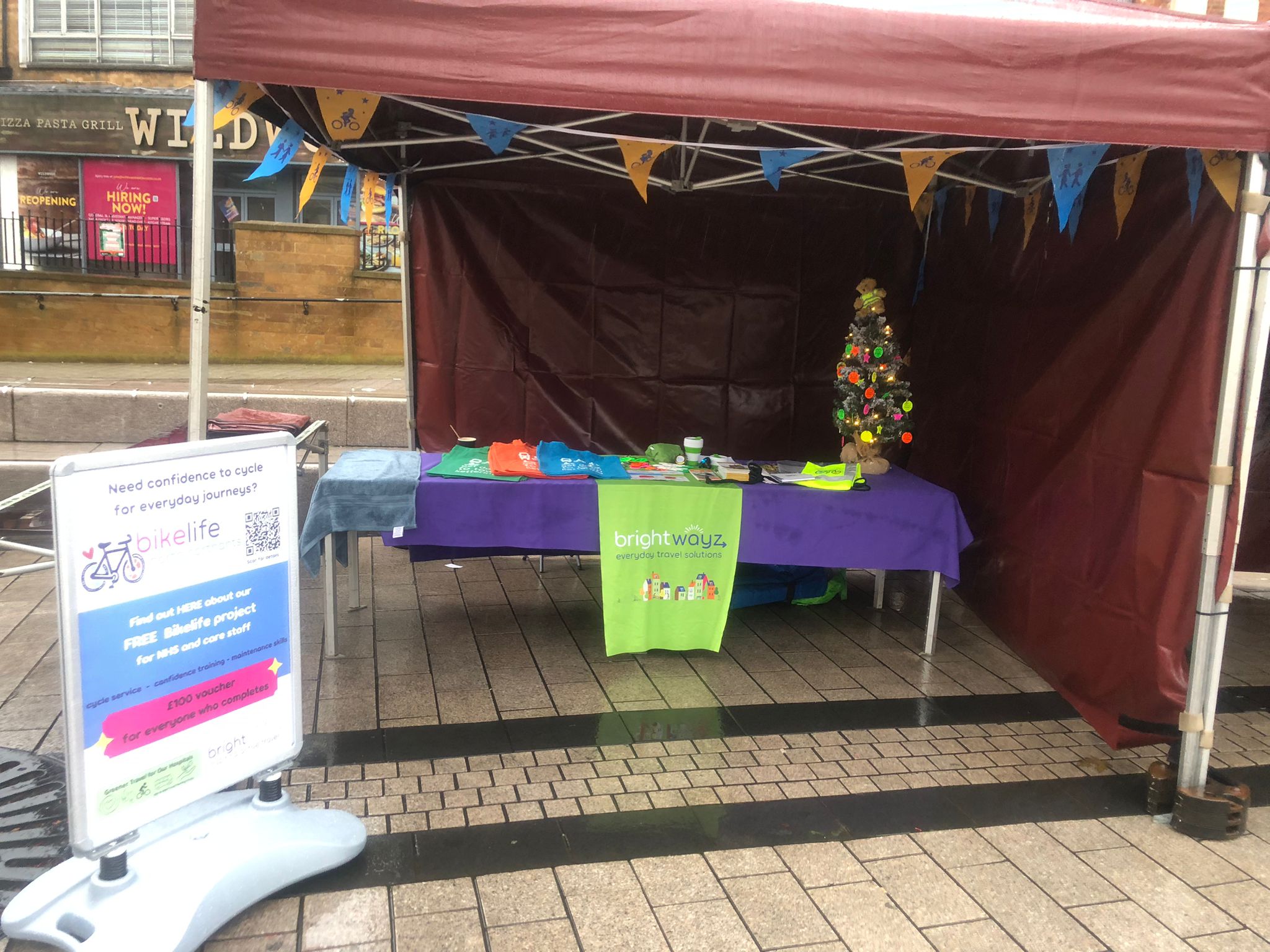 Get down to Town Xmas market Stall with tree