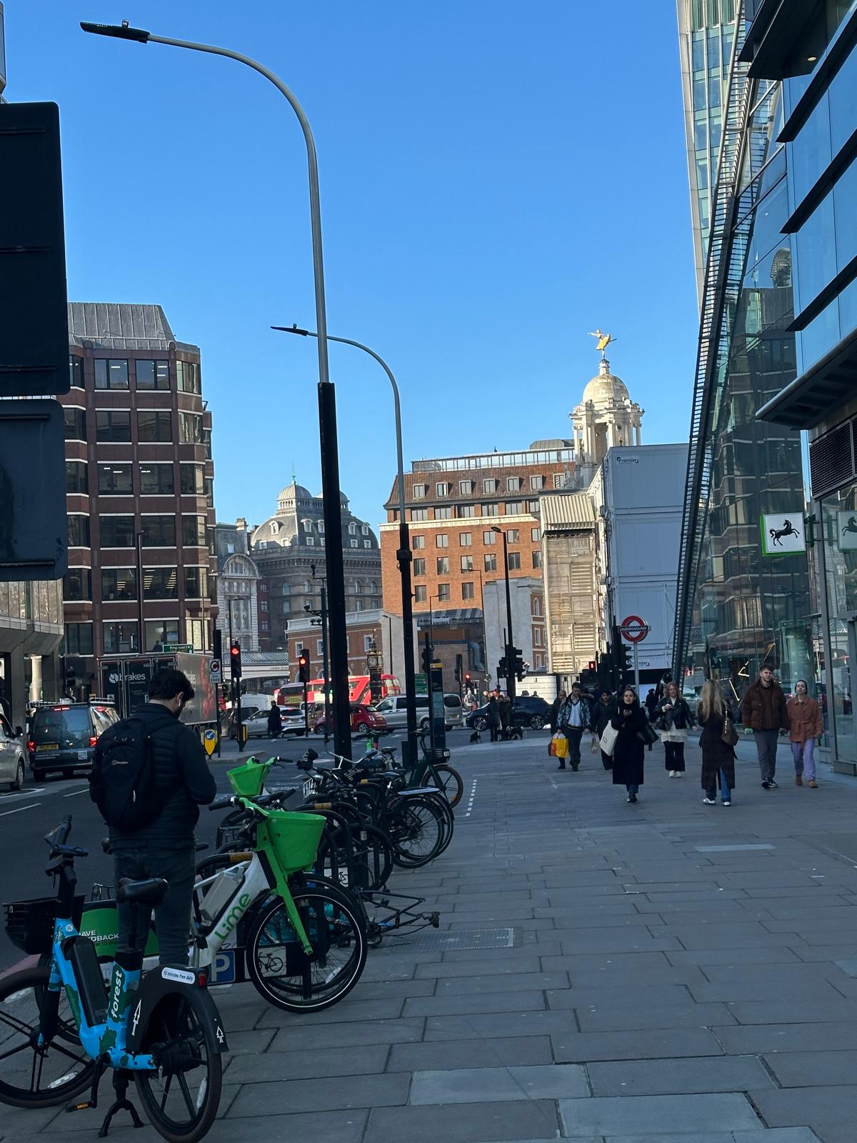 Cycle parking near underground.