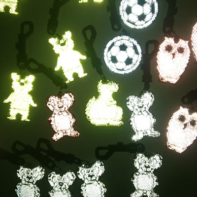 Reflectors at night, reflecting