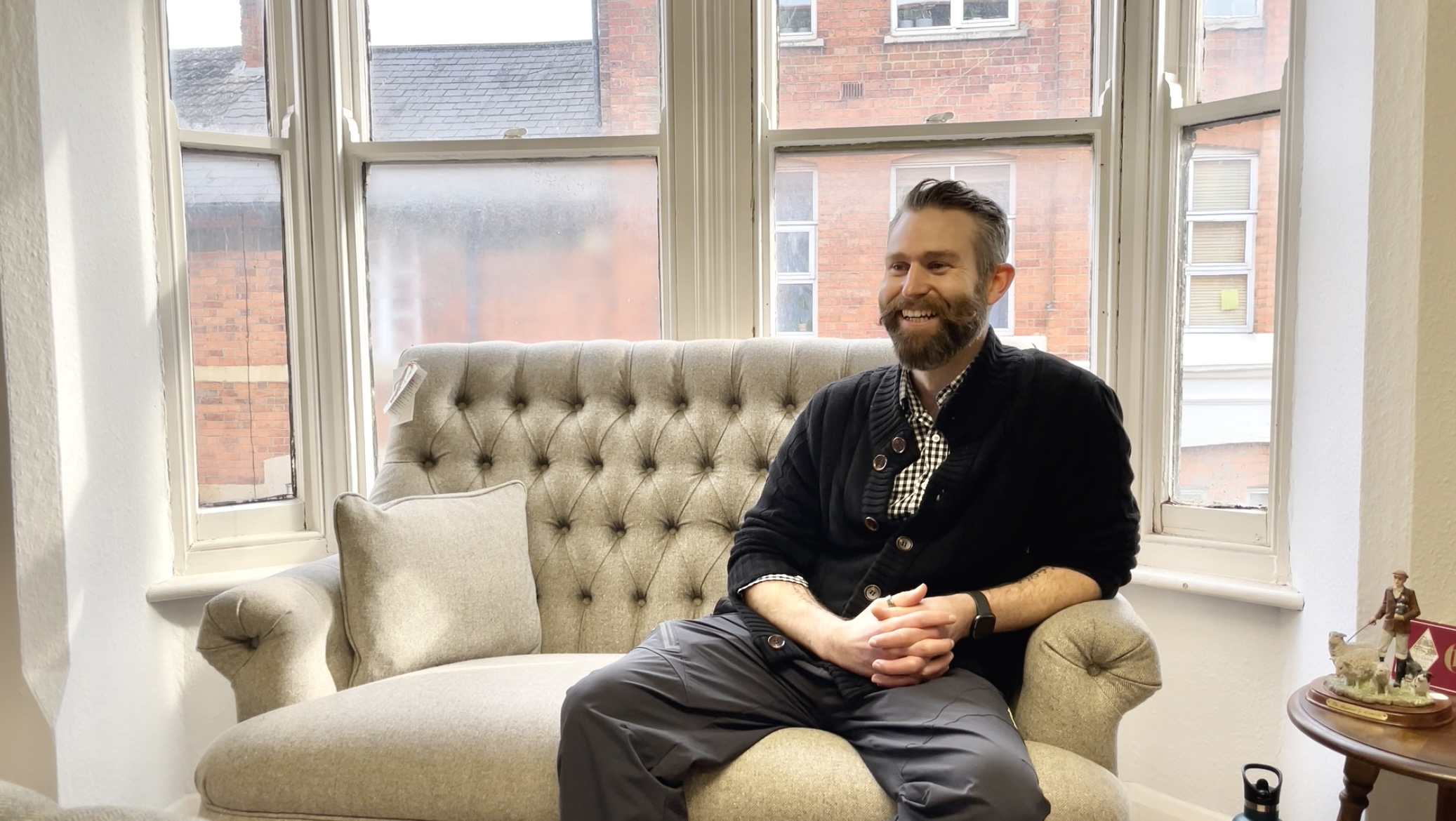 Simon, walking case study. Sofa interview