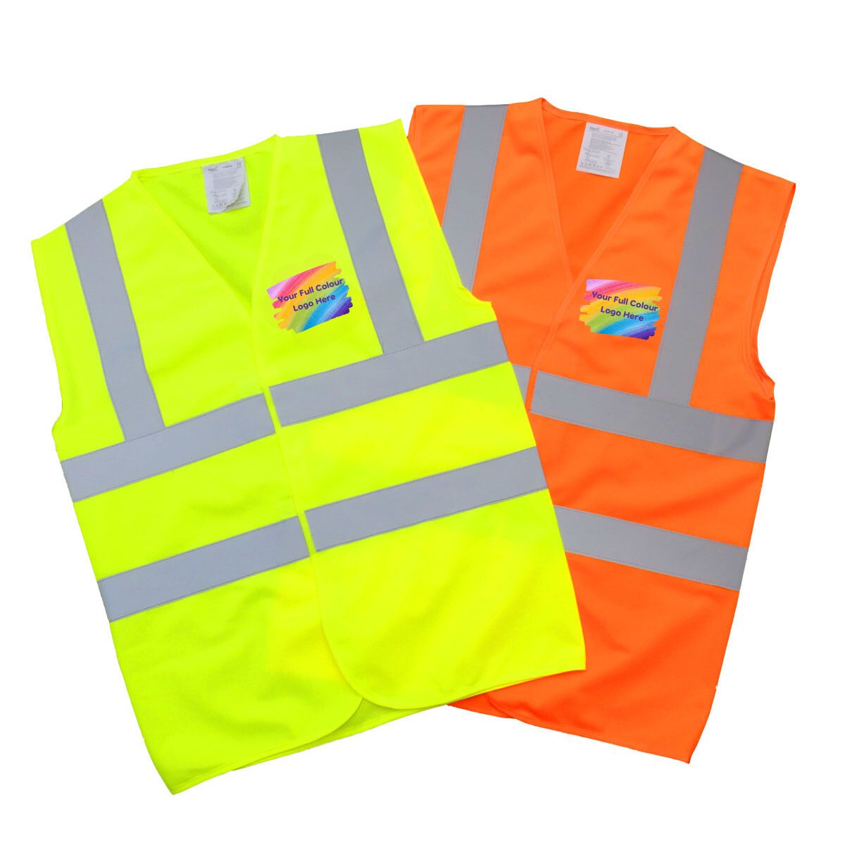 High Vis Adult Waistcoat Full-Colour front print.