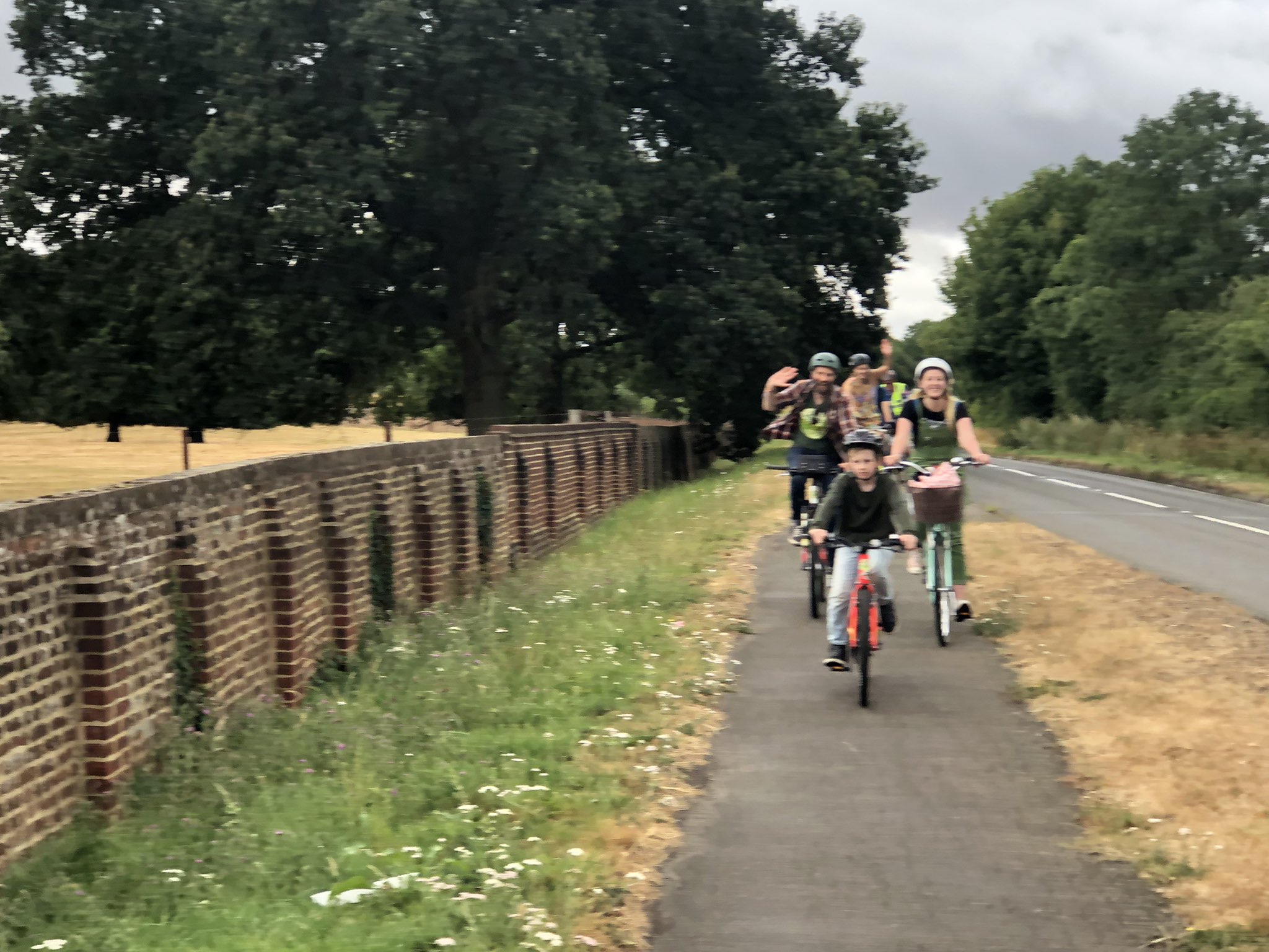 Cyclists on a cycle path