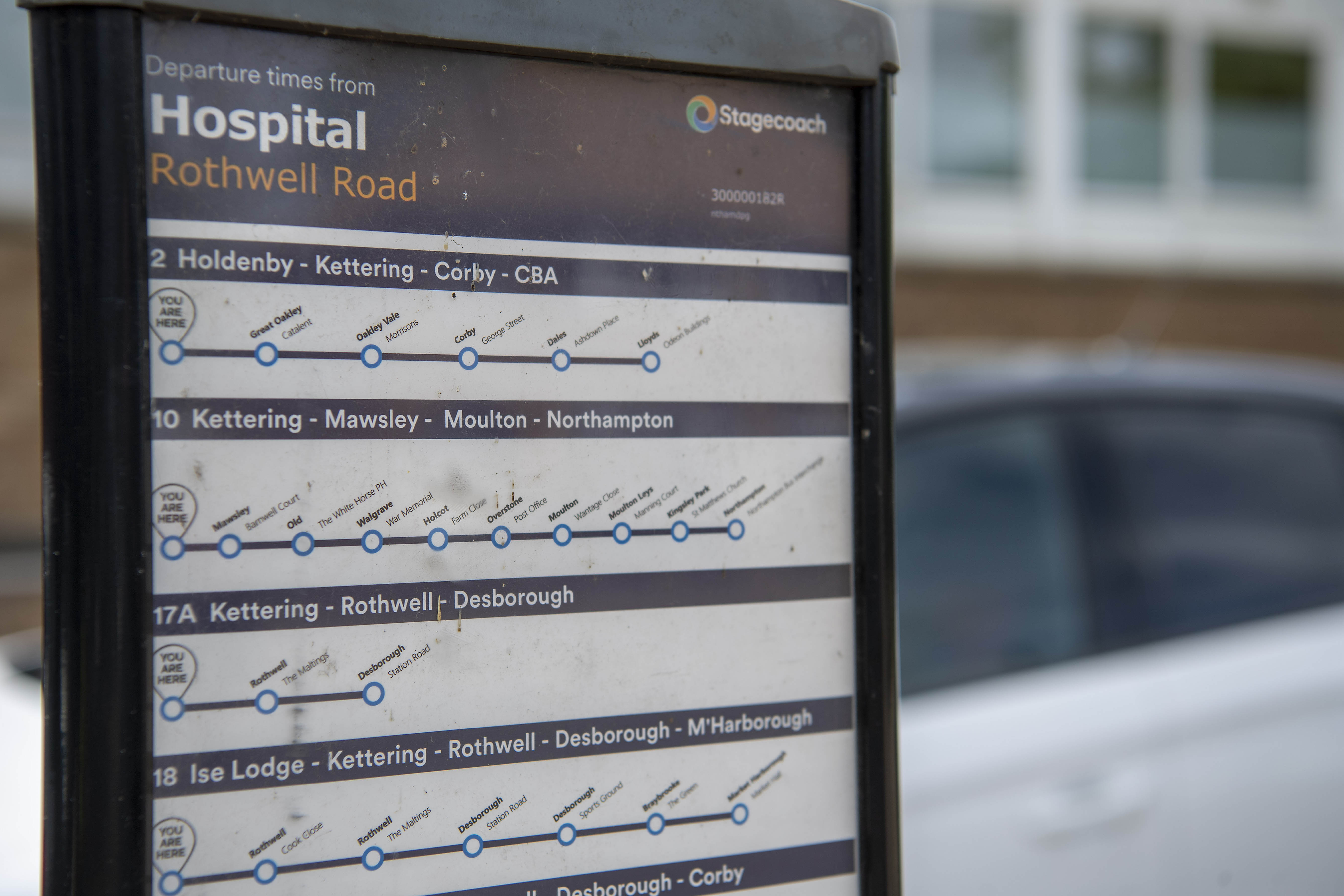 Bus route info at hospital