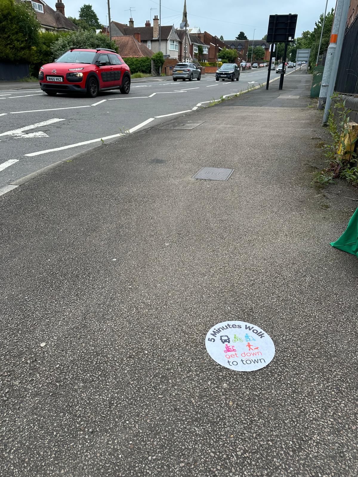 Get down to town pavement sticker.