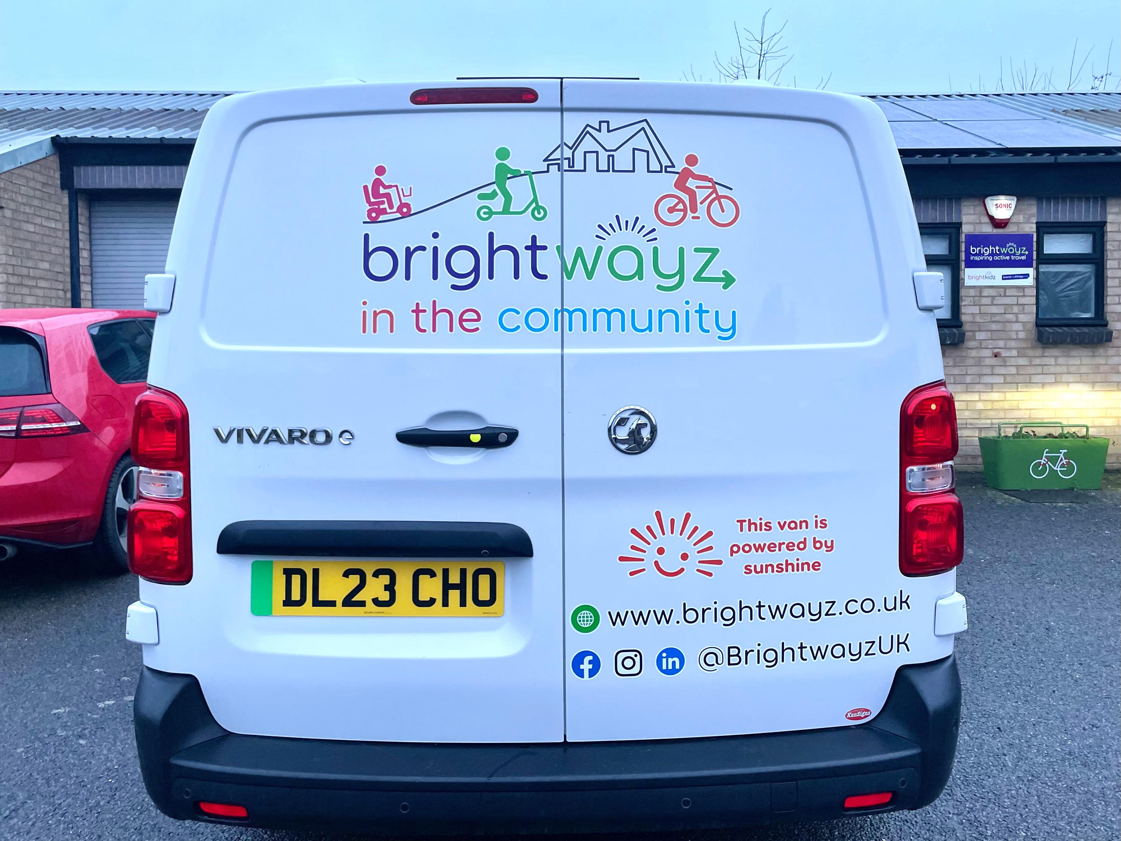 Back of Brightwayz E van.