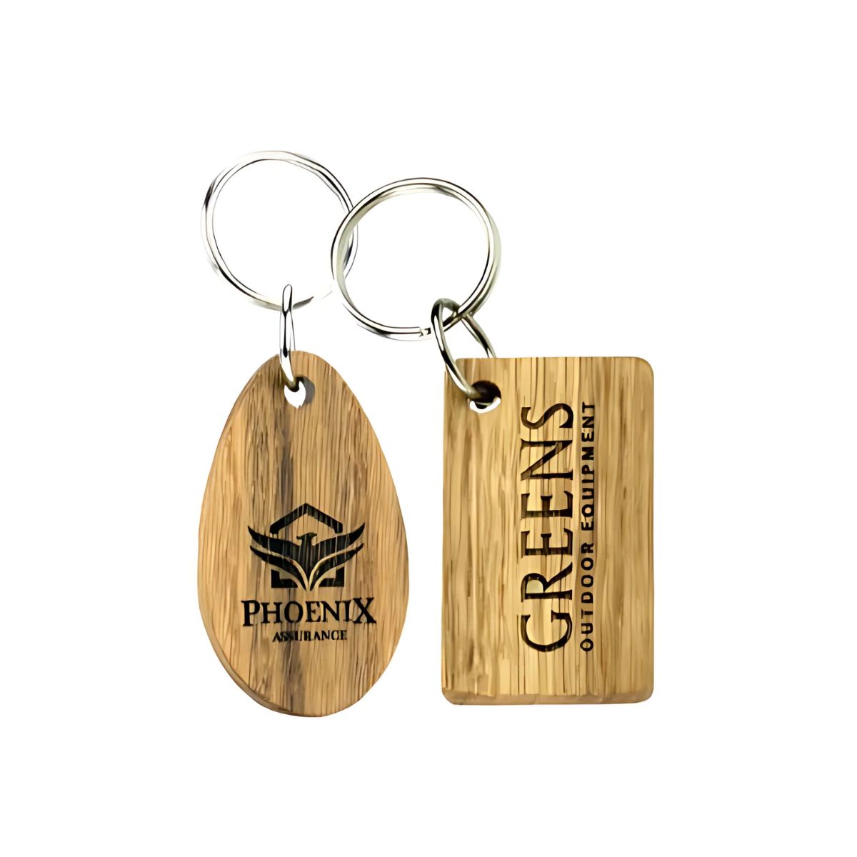 Real Wood Keyring, 2 shape examples