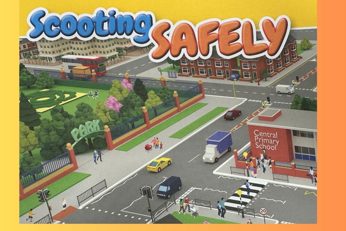 illustrated road layout near school