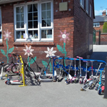 Scooters at school.