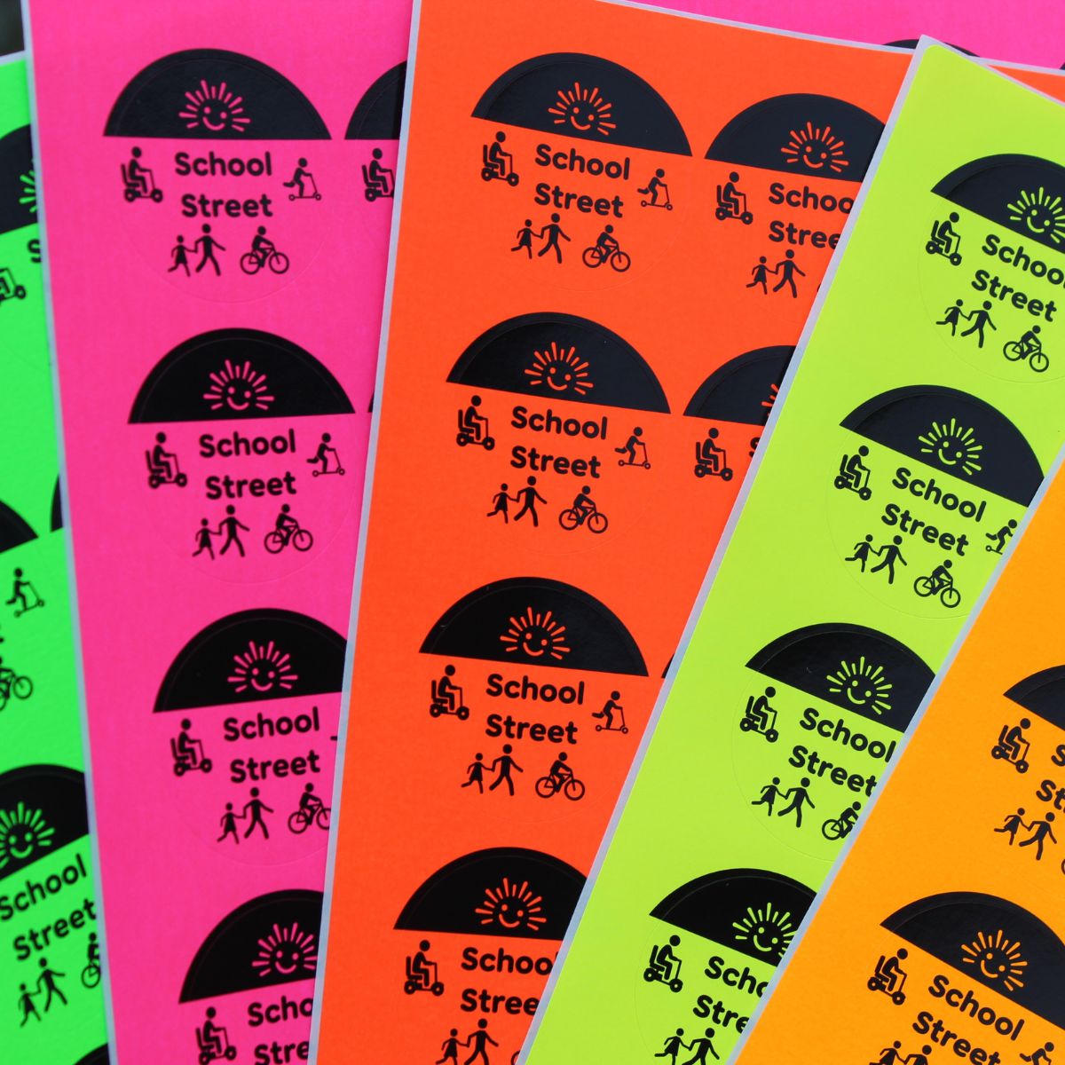 School Street Circle Stickers