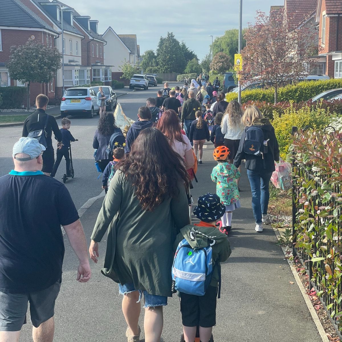 Spaceman walk heading off to school.