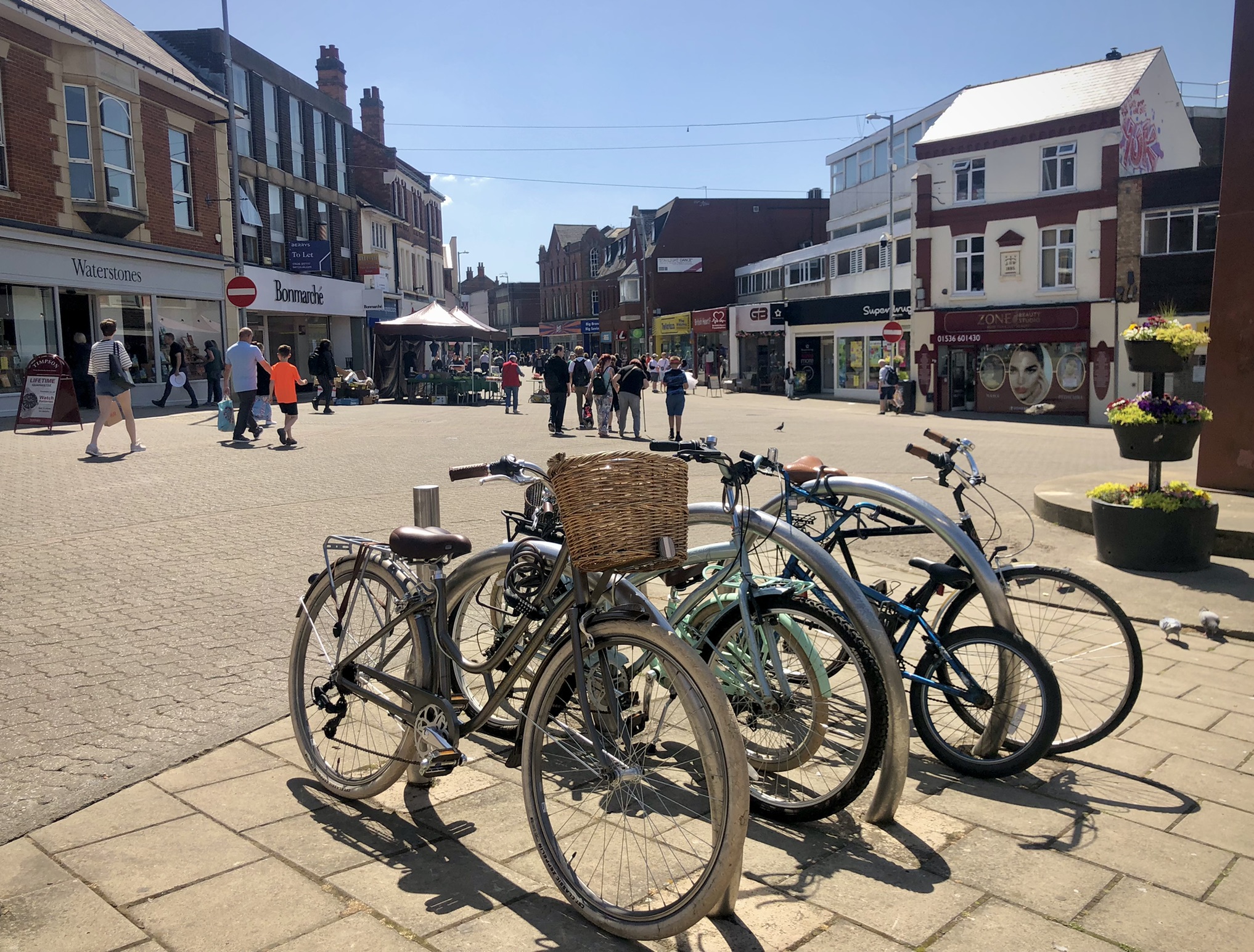 Bicycles in town centre