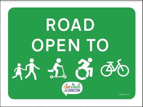Road open sign custom design.